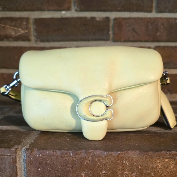 Coach Pillow Tabby 18 Pale Lime/Silver  Mini C3880‎ Crossbody - Picture 1 of 10